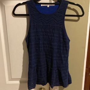 RACHEL Rachel Roy fully lined Navy Blue Lace Peplum Tank